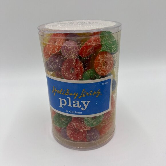 Kurt Adler Set of 3 Sugared Play Candy Christmas Tree 9' Garland Holiday Living - Picture 3 of 6